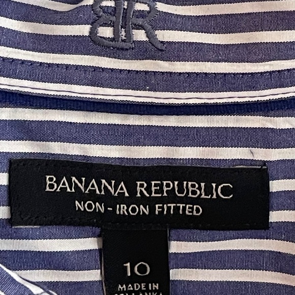 Banana Republic Fitted Non-Iron Blue Stripe Shirt - Picture 5 of 7